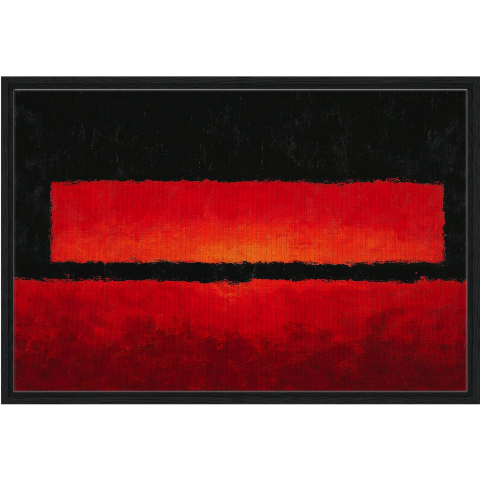 Close up detailed view of a premium abstract canvas wall painting showing texture and rich colors for home interior styling