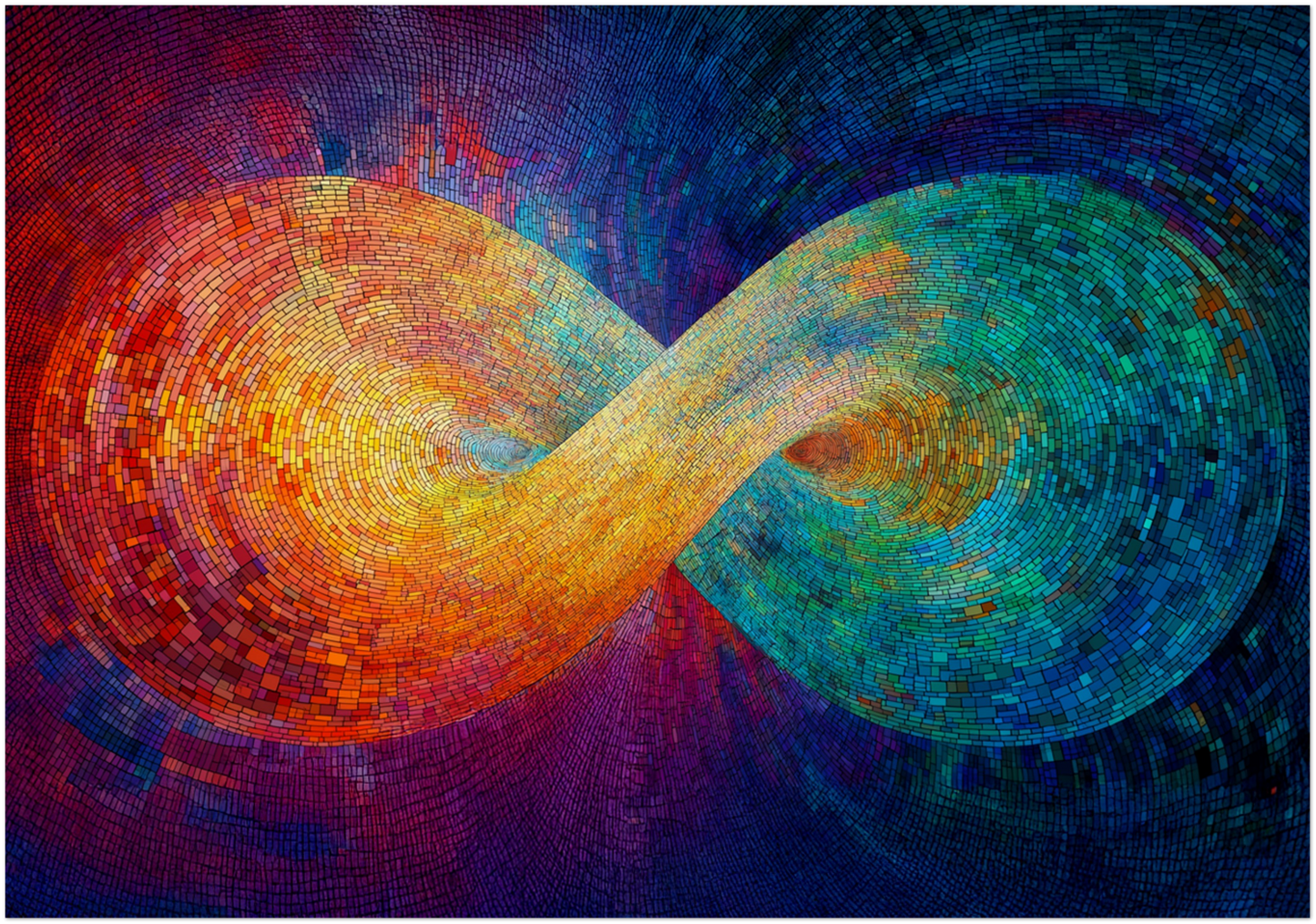 infinity symbol canvas print that flows interconnected symbolising continuous energy flow